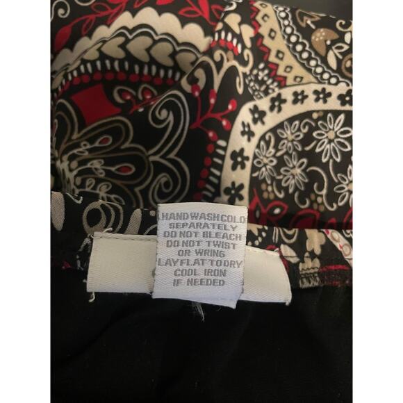 Dressbarn Maxi Skirt Womens 16W Red Black Tan Paisley A-Line Boho Artsy Y2K - Picture 4 of 7
